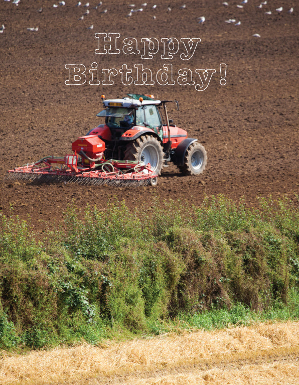 Birthday Card - Tractor Drilling - The Christian Gift Company