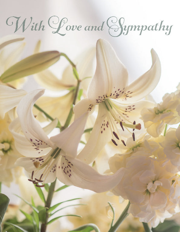 Sympathy Card - Soft White Lilies - The Christian Gift Company