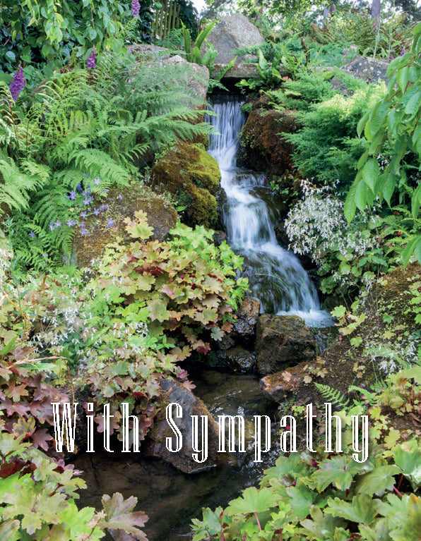 Sympathy Card - Wisley Garden Waterfall - The Christian Gift Company