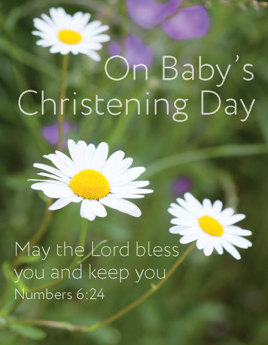 Christening Card - Oxeye Daisies - The Christian Gift Company