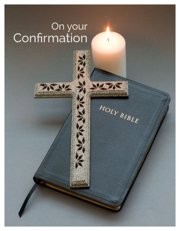 Confirmation Card - Bible Cross/Candle - The Christian Gift Company