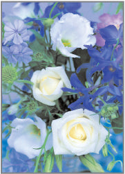 Blank Card - Blue And White Flowers - The Christian Gift Company