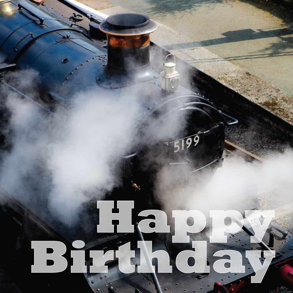 Birthday Card - Steam Train Close Up - The Christian Gift Company