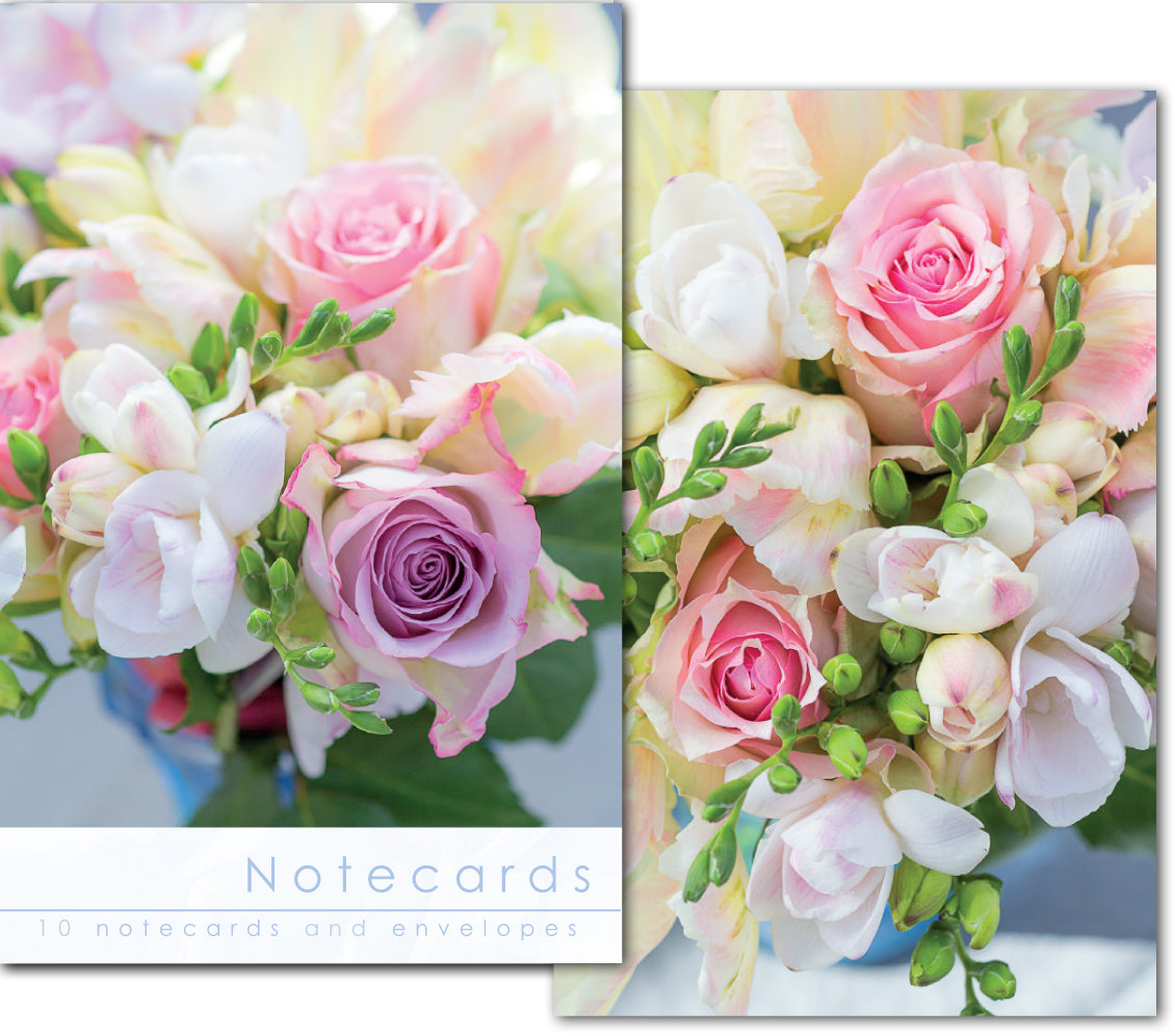 Notecard Wallet - Roses/Freesias (10 cards) - The Christian Gift Company