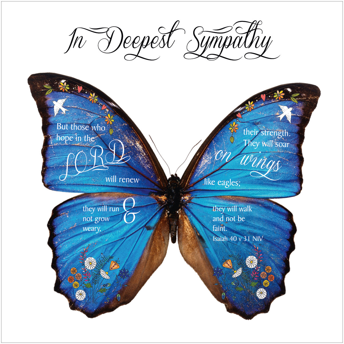 Sympathy Card - Butterfly/Isaiah 40:31 - The Christian Gift Company
