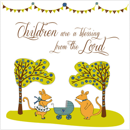 New Baby Boy Card - Mice - The Christian Gift Company