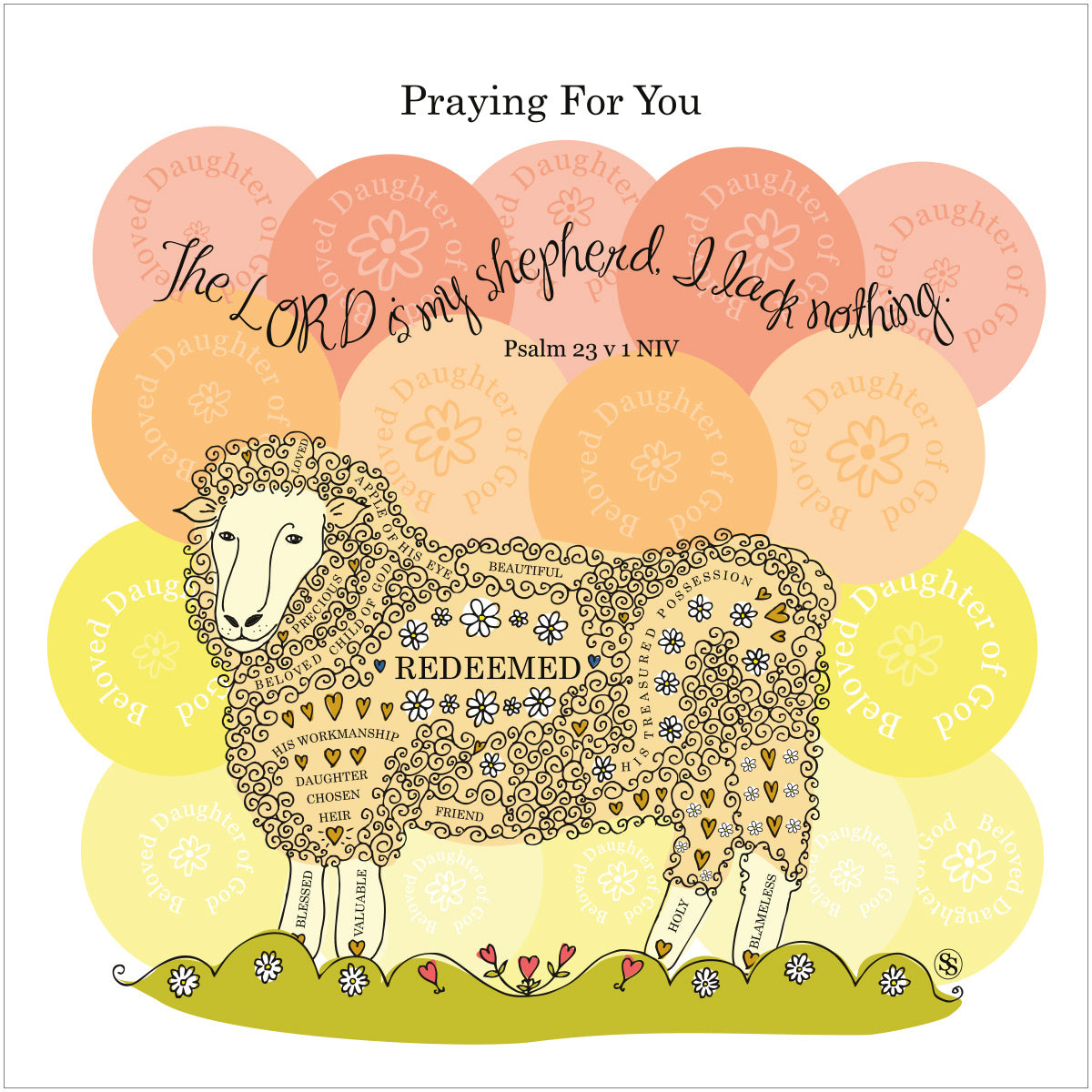 Praying For You Card - Sheep - The Christian Gift Company