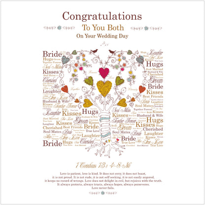 Wedding Day Card - Tree of hearts - The Christian Gift Company