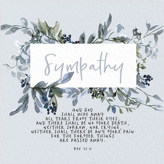 Sympathy Card - Berries/Revelation 21:4 - The Christian Gift Company