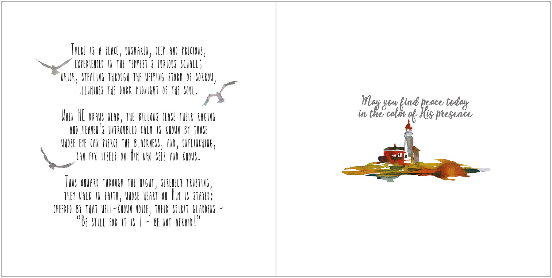 Thinking of You Card - Lighthouse/Isaiah 43:2 - The Christian Gift Company