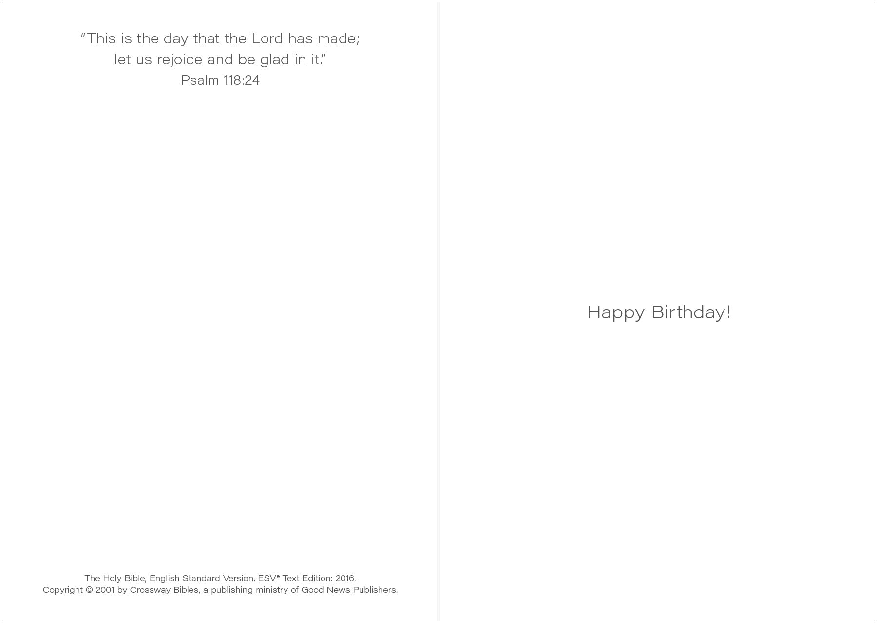 Birthday Card - Today Is The Day - The Christian Gift Company