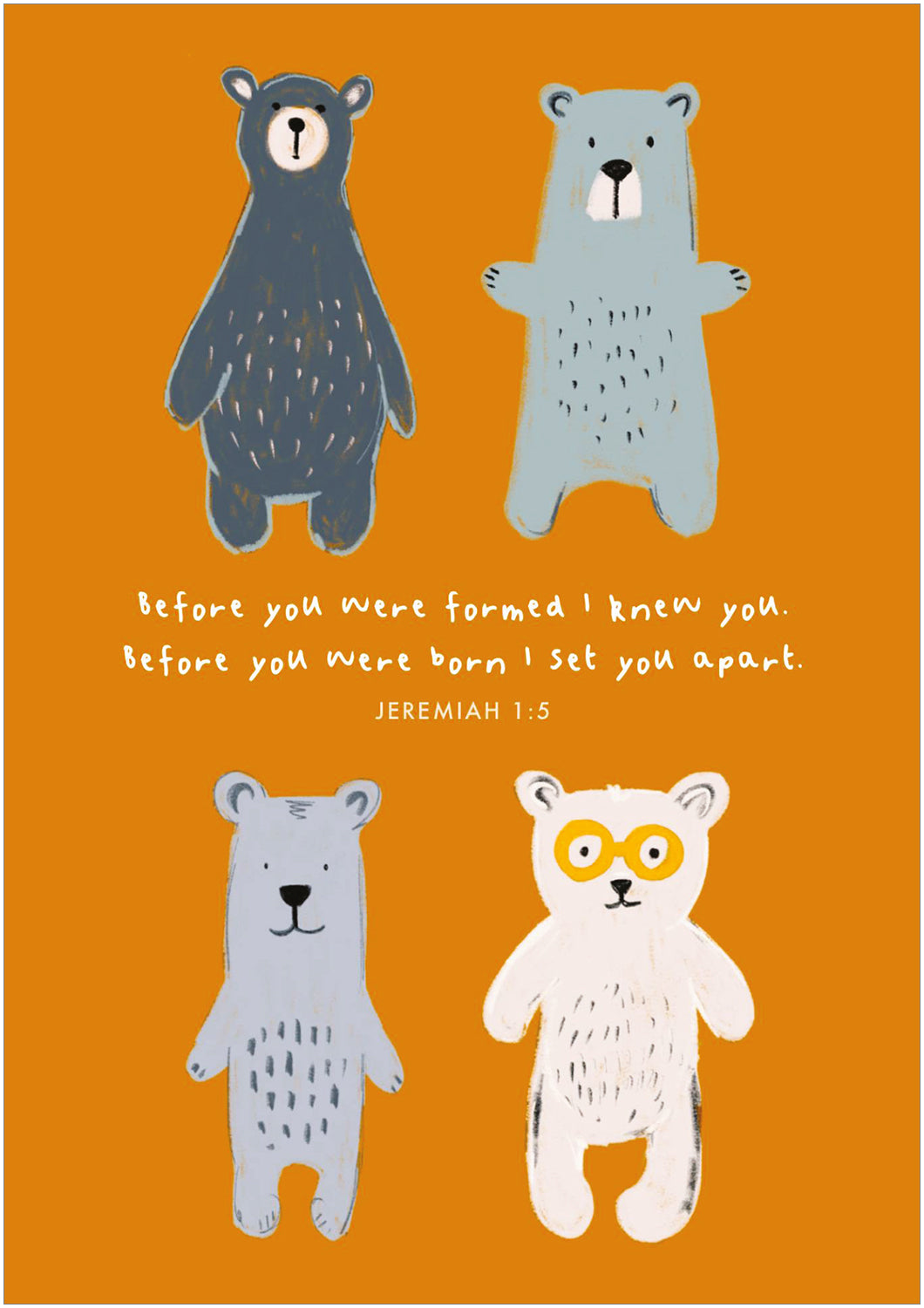 New Baby Card - Teddies/Jeremiah 1:5 - The Christian Gift Company