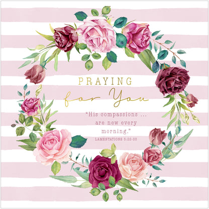 Praying For You Card - Vintage Roses - The Christian Gift Company