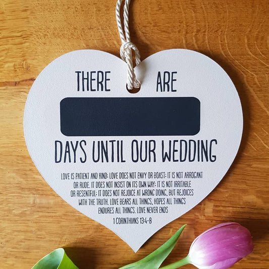 Days Until Our Wedding Heart - The Christian Gift Company