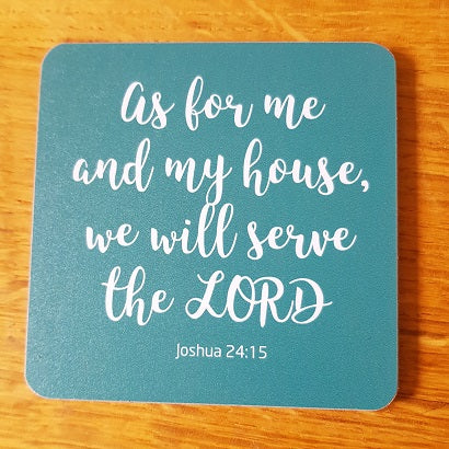Coaster with Verse - As For Me And My House - The Christian Gift Company