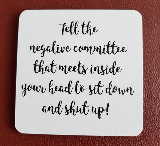 Tell The Negative Committee Coaster - The Christian Gift Company