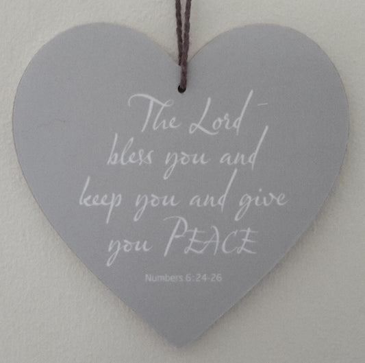 The Lord Bless You Hanging Heart Decoration - The Christian Gift Company