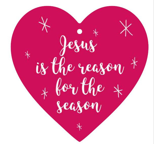 Jesus Is The Reason For The Season Hanging Heart - The Christian Gift Company