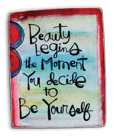 Beauty Begins Metal Magnet - The Christian Gift Company