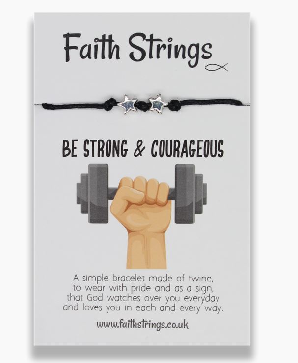 Faith Strings Bracelet - Be Strong & Courageous - The Christian Gift Company