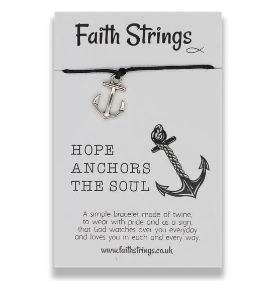Faith Strings Bracelet - Hope Anchors The Soul - The Christian Gift Company