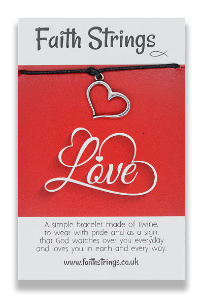Faith Strings Bracelet - Love - The Christian Gift Company
