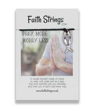 Faith Strings Bracelet - Pray More Worry Less - The Christian Gift Company