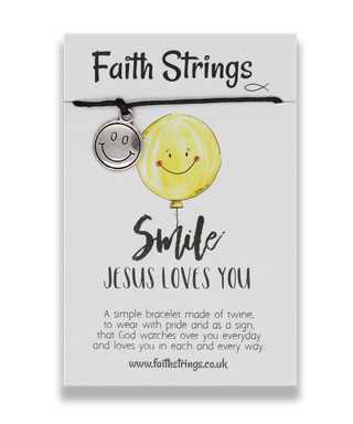 Faith Strings Bracelet - Smile Jesus Loves You - The Christian Gift Company
