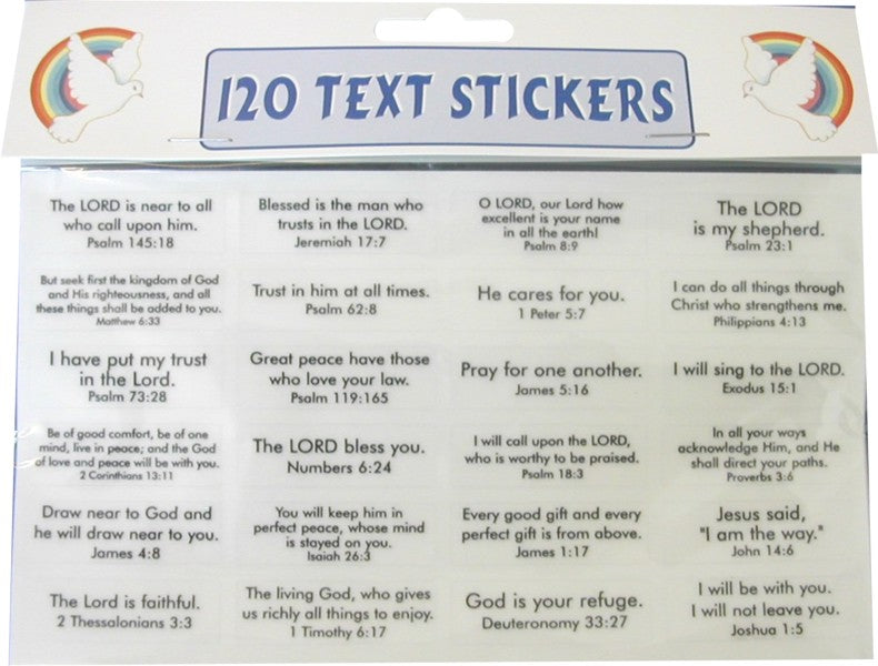 120 Bible Text Stickers - The Christian Gift Company