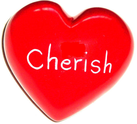 Red Cherish Soapstone Heart - The Christian Gift Company