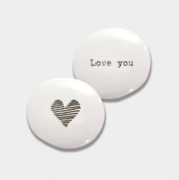 Porcelain Pebble Love You - The Christian Gift Company