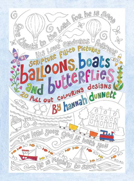 Hannah Dunnett Balloons Boats & Butterflies Colouring Book - The Christian Gift Company