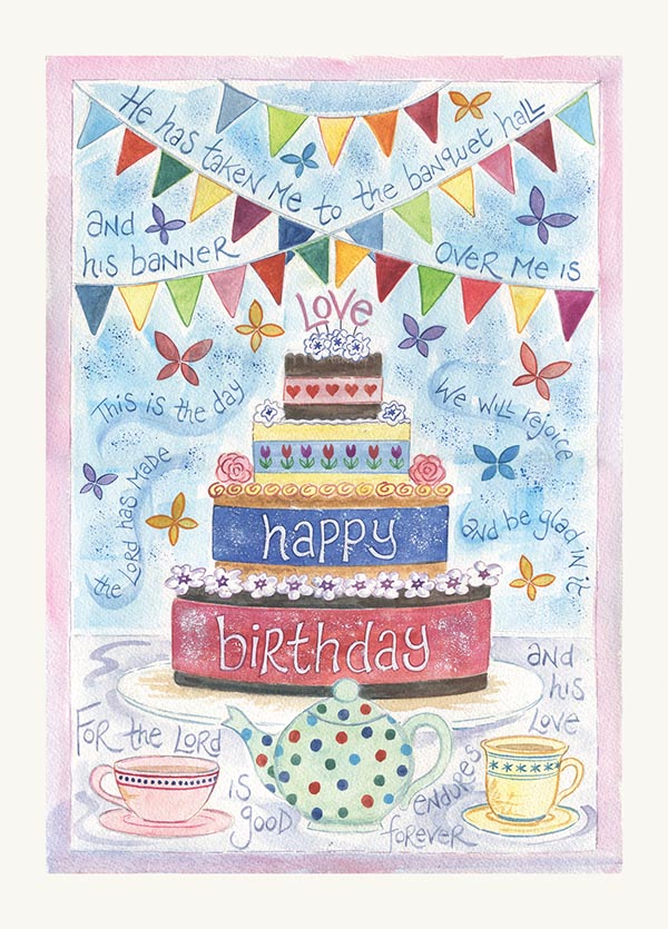 Hannah Dunnett Happy Birthday Cake Card - The Christian Gift Company