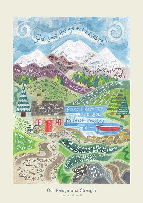 Hannah Dunnett Our Refuge And Strength Card - The Christian Gift Company