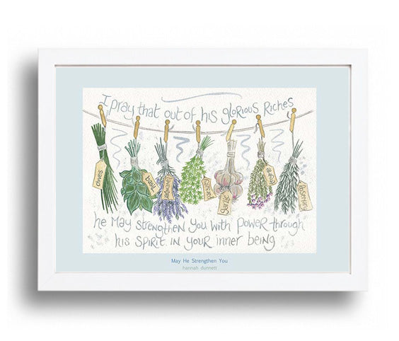 Hannah Dunnett May He Strengthen You A4 Print Unframed - The Christian Gift Company