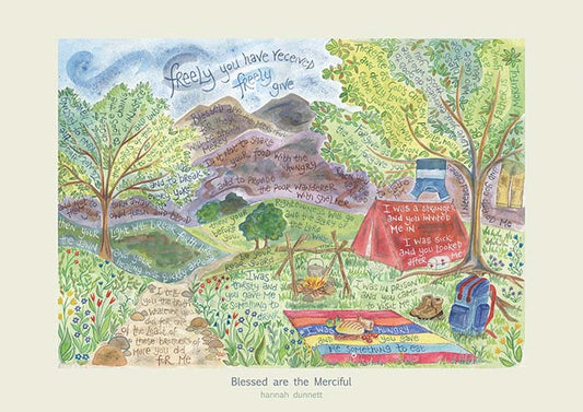 Hannah Dunnett Blessed Are The Merciful A3 Poster - The Christian Gift Company