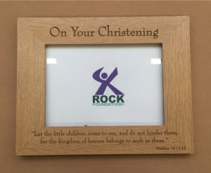 Wooden Engraved Christening Frame - The Christian Gift Company