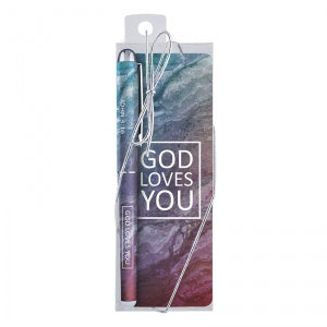 God Loves You Pen and Bookmark Set - The Christian Gift Company