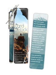 The Lord Is My Rock Pen And Bookmark Set - The Christian Gift Company
