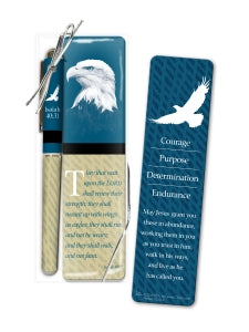 Those Who Hope Pen And Bookmark Set - Blue & Green - The Christian Gift Company