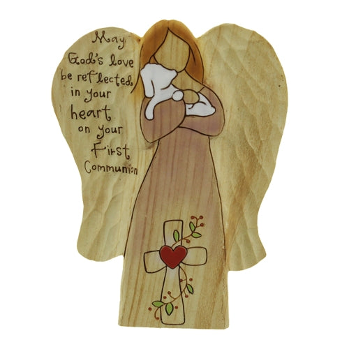 First Communion Wooden Angel - The Christian Gift Company