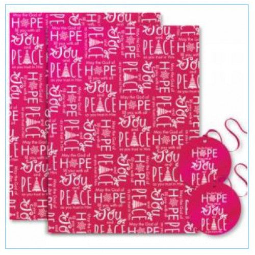 Christmas Gift Wrap & Tags - Hope, Joy, Peace - The Christian Gift Company