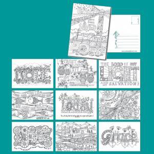 Images of Grace Postcards To Colour - The Christian Gift Company