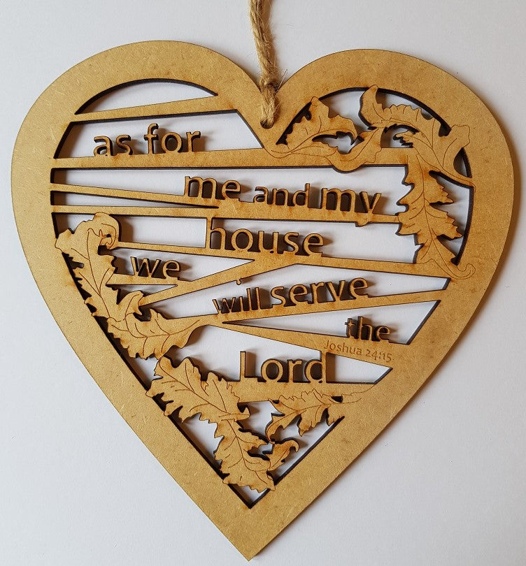 As For Me And My House Wooden Hanging Heart - The Christian Gift Company