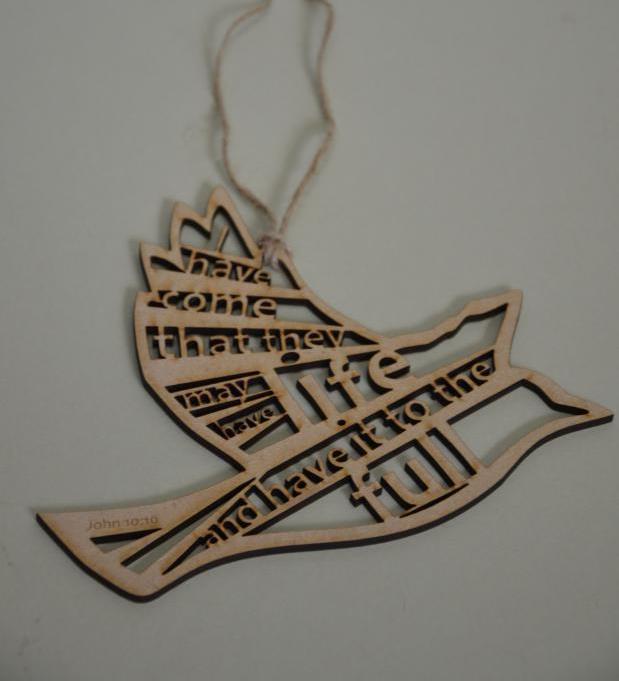 Life to the Full Wooden Hanging Bird - The Christian Gift Company