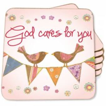 God Cares For You Coaster - The Christian Gift Company