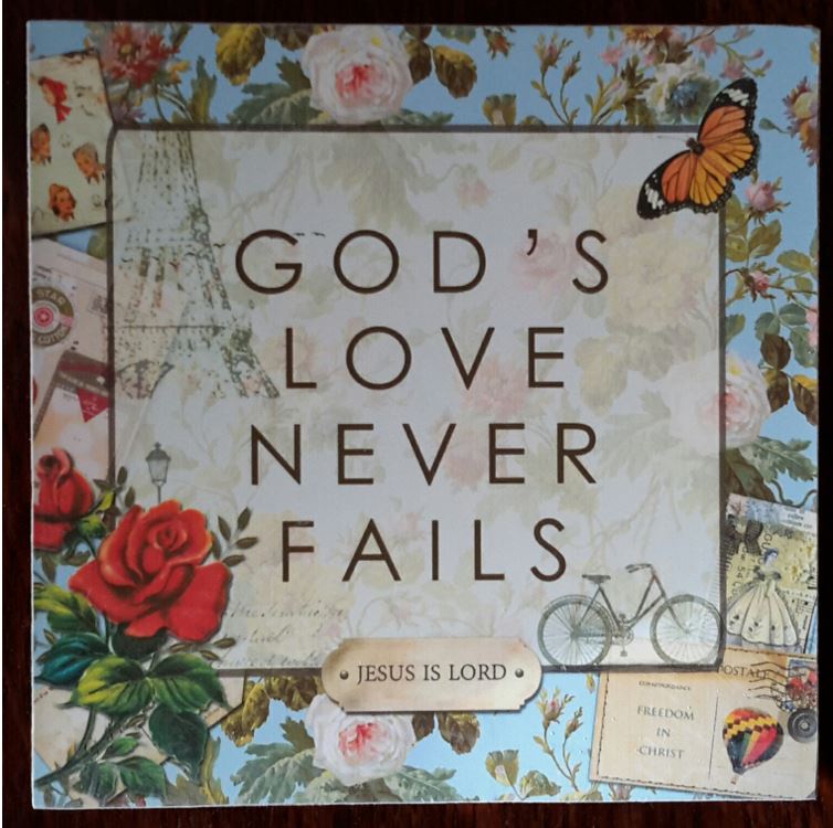 God's Love Never Fails Mini Plaque - The Christian Gift Company