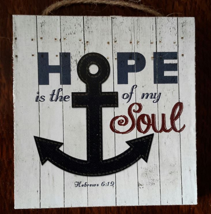 Hope Is The Anchor Of My Soul Mini Hanging Plaque - The Christian Gift Company