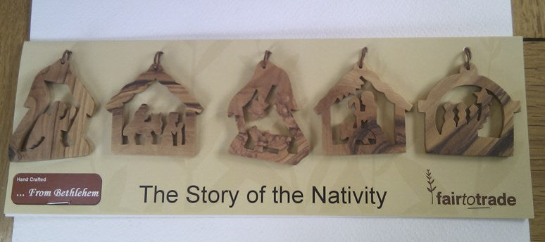 Story of the Nativity Olive Wood Decorations - The Christian Gift Company
