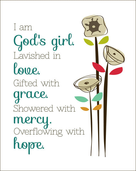 God's Girl Unframed Print - The Christian Gift Company